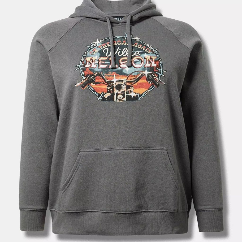 Torrid Hoodie Sweatshirt 1x Willie Nelson Grey Pullover Fleece Top Plus Size New
